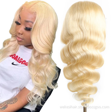 Color blonde 613 full lace wig vendors , virgin hair wigs , natural 10A HD blonde 613 virgin glueless human hair full lace wigs